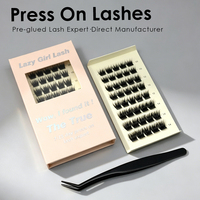 Bande adhésive sans colle pour cils, cils auto-adhésifs volumineux et imperméables, cils bruns, vente en gros, bouclés sur mesure, Europe, Royaume-Uni, France