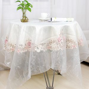Mantel desechable de imitación de seda, cuadrado, blanco y rojo, paquete de 10, impermeable, para bodas, banquetes, uso en hoteles - Product Image 3