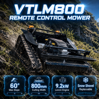 Cortacésped Robótico Vigorun VTLM800 con Certificación Euro 5/EPA, Ancho de Corte de 800 mm, Cortadora de Césped con Control Remoto para Limpieza de Pendientes