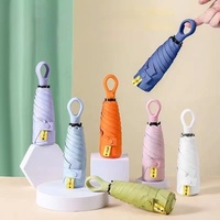 Parapluie capsule pliable en cinq sections, ultra léger, mini, de poche, manuel, protection UV, logo personnalisé, parapluie promotionnel compact, petit, pour femmes
