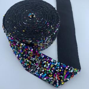 다양한 색상의 플러시 스팽글 리본 선택 가능, 파티 장식이나 헤어 액세서리, 또는 홈 텍스타일 제작용. - Product Image 4