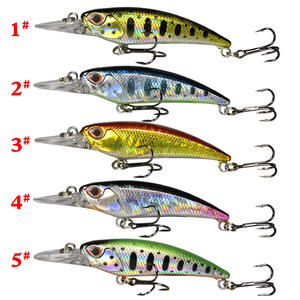 Leurre flottant Minnow 7,5 cm 5 g, appât dur pour la pêche au bar en eau douce et en eau salée, ensemble de matériel de pêche - Product Image 1