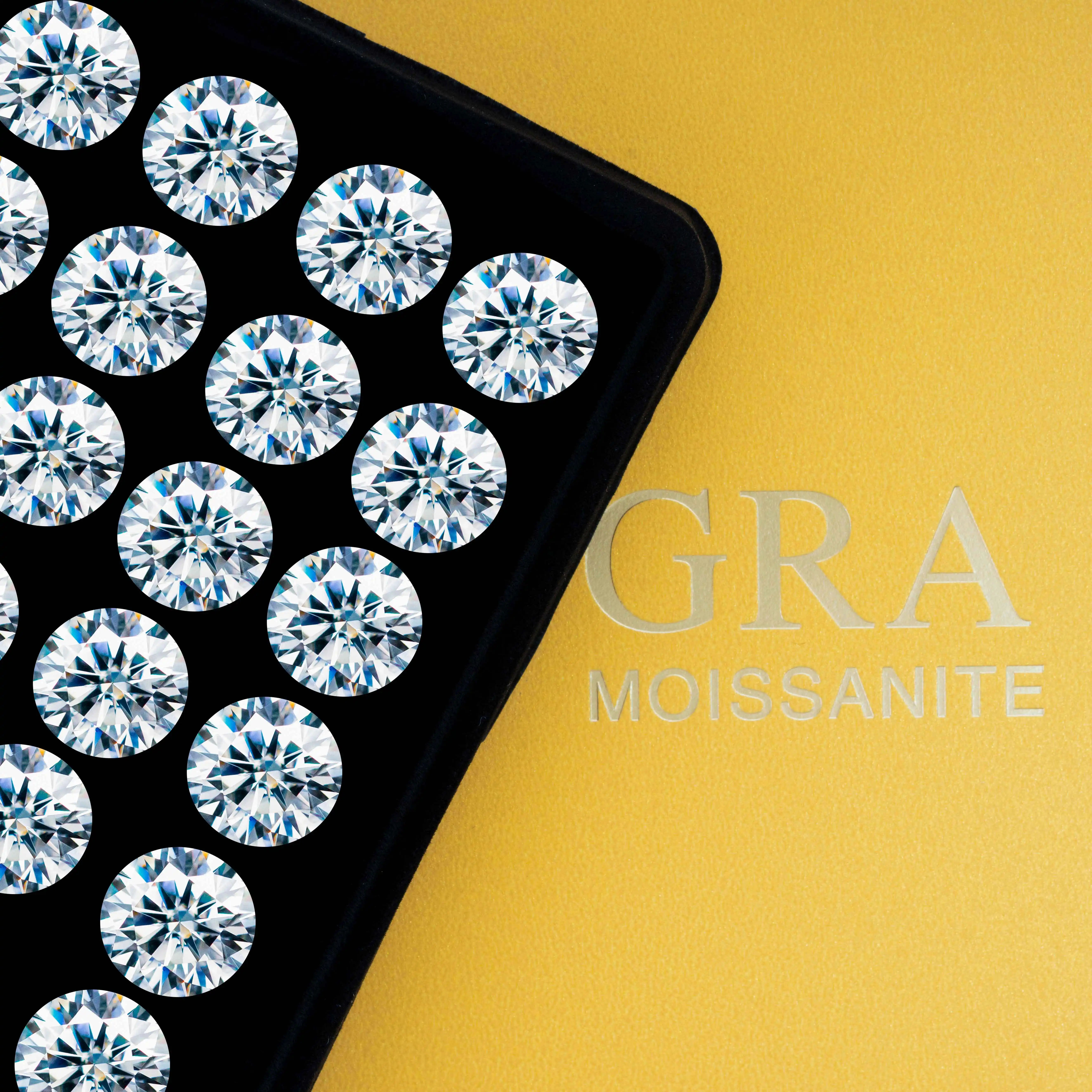 QianJian Gemstone Gros Moissanite Diamant Populaire Coupe Ronde Couleur Blanc 0.5ct 0.6ct 0.8ct 1ct VVS1 Pierres Lâches
