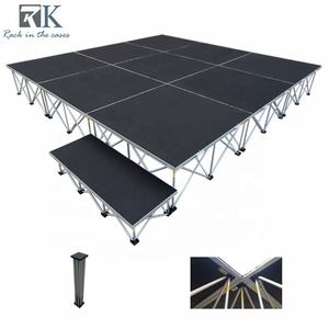 Escenario Portátil Móvil de Aluminio de 4x4 pies para Exteriores, Plataforma de Madera, Estructura de Truss para Eventos - Product Image 1
