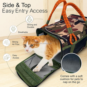 Tasma/omuz kemeri ile seyahat taşıyıcısı 2 in 1-kamuflaj ve turuncu yumuşak taraflı katlanabilir köpek <span class=keywords><strong>Pet</strong></span> seyahat taşıyıcısı - Product Image 6