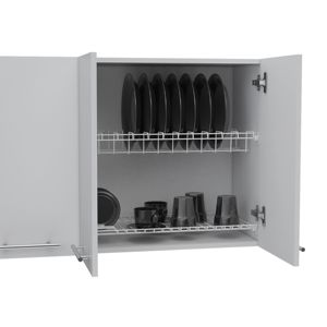 DB Oceana 120 <b>White</b> Filing Cabinet Four-Door <b>Wall</b> <b>Unit</b> with Two Cabinets and Two <b>Shelves</b> - Product Image 3