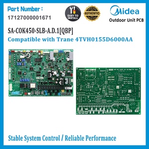 แผงควบคุมหลัก17127000001671 Midea VRF กลางแจ้งชิ้นส่วนอะไหล่ทดแทน HVAC สำหรับ4TVH0155D6000AA มีเทรน PCB - Product Image 3