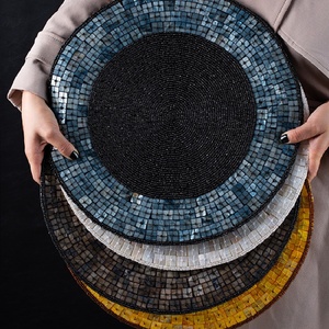 Retro Glass Bead + Shell Mat Bảng Trang Trí Nhà Hàng Bar Thiết Kế Đám Cưới Nhiều Hạt Mat - Product Image 3