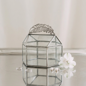 Wholesale Silver Metal Framed Glass Jewelry Organizer Box for <b>Storage</b> and Display Mini Accessories - Product Image 1