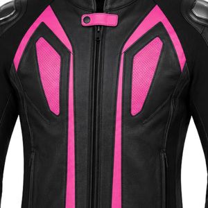 Blouson de moto unisexe noir et rose, imperméable, léger, coupe-vent, pour la course, le sport et le tourisme - Product Image 2