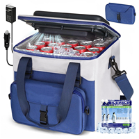 Refroidisseur et chauffe-plat électrique portable, refroidisseurs légers avec sac amovible, cordon d'alimentation domestique 110V AC et adaptateur de voiture 12V pour le camping