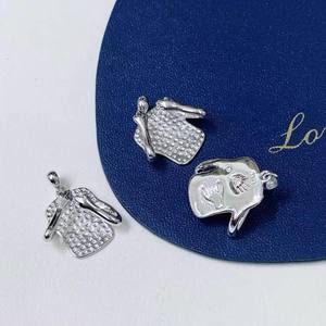 31236DIY Accesorios de Perlas, Colgante de Plata S925, Cuentas de 13-15 mm, Base Vacía para Collar de Moda, Colgante de Oro Blanco con Diamante como Piedra Principal - Product Image 2