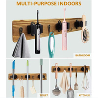 Support mural pour outils de cuisine, support pour vadrouille, avec support de rangement pour balai et balai