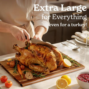 Planche à découper en bois d'acacia extra large de 17 x 12 pouces, épaisse, avec rainure profonde pour le jus, <span class=keywords><strong>bloc</strong></span> de boucher pour la viande de dinde, charcuterie - Product Image 2