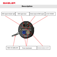 Amplificateur DMX suspendu en kit, 1 entrée 6 sorties, boîtier métallique, distributeur audio DMX pour éclairage de scène, amplificateur de signal DMX 6 canaux