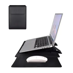 LYMECH 2021 New Wholesale PU Leather Sleeve Case For Laptop Leather Stand Cover Portable Notebook Protector Bag 2022