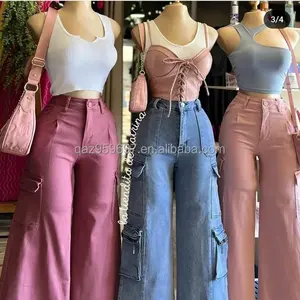 Commercio Estero per Jeans da Donna Scatto Reale Versione Coreana <span class=keywords><strong>a</strong></span> <span class=keywords><strong>Vita</strong></span> <span class=keywords><strong>Alta</strong></span> Gamba Larga <span class=keywords><strong>Pantaloni</strong></span> <span class=keywords><strong>a</strong></span> Zampa Fornitura Diretta dalla Fabbrica per Vendita Ambulante e Live - Product Image 1