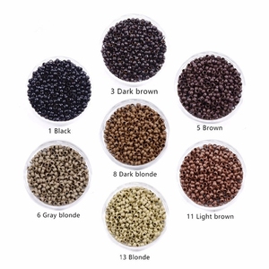 Nouveau Design 1000 pièces cuivre Nano perles d'extension de cheveux Salon outil de coiffure <span class=keywords><strong>Micro</strong></span> Nano anneau pour Extension de cheveux - Product Image 1