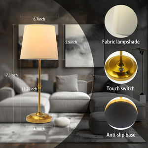 2025 mới vô cấp Dimmable ánh sáng pin Powered không dây di động vải bóng râm nhỏ tối giản Đèn bàn - Product Image 3