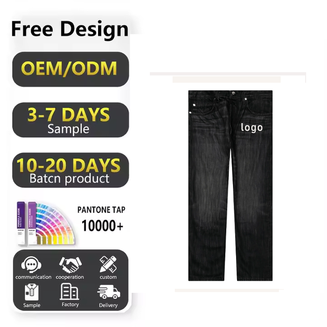 Men's Comfortable Daily Wear Black Woven Denim Jeans Stylish Straight Leg Vintage Boot Cut Medium Washed Quick Dry All Seasons