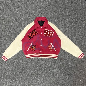 OEM ODM Tùy Chỉnh Thời Trang Bóng Chày Áo Loose Casual <span class=keywords><strong>Letterman</strong></span> Áo Khoác Mens Thêu Vá Polyester Cắt Varsity Áo Khoác - Product Image 1