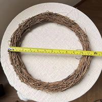 Grande couronne de vigne naturelle brune de 30 cm, faite à la main, en rotin sec, pour mariage, Noël, décoration murale de ferme