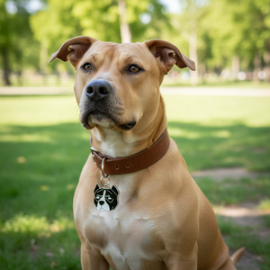 Medaglietta identificativa per cani Pitbull in metallo smaltato nero, ciondolo identificativo per animali domestici - Product Image 3