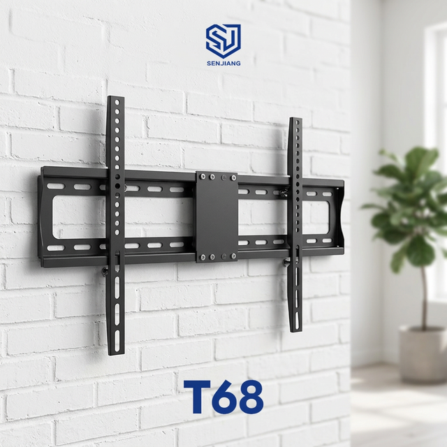 Senjiang T68 Wholesale Custom Heavy Duty 32-75 Inch Flat Fixed Tv Wall Bracket Mount Tv Wall Display Mount for Home