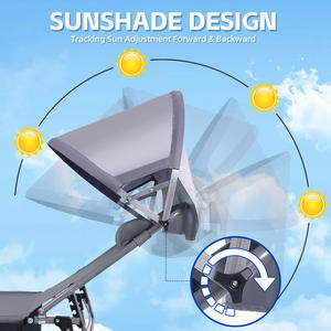 Cama de Bronceado con Toldo y Protección Solar Facial, Portátil, Ajustable y Plegable - Product Image 3