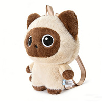 Sac à dos en peluche chat de dessin animé tendance, poupée sac à dos chat, cadeau d'anniversaire