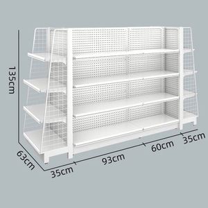 Exhibidores de Almacenamiento de Cosméticos con Forma de Alfombra de Flores de Metal Blanco de Doble Cara para Tiendas Personalizadas - Product Image 1