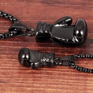 Collar de par de boxeo Hip Hop de acero inoxidable de alta calidad, titanio clásico <span class=keywords><strong>para</strong></span> regalo de San Valentín, joyería de boda o fiesta - Product Image 1