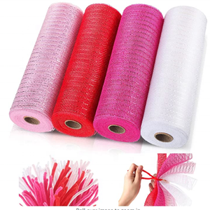 Malla metálica para decoración navideña, <span class=keywords><strong>Red</strong></span> y <span class=keywords><strong>Red</strong></span>, polivinílico Rollos de malla para decoración del Día de San Valentín, flores, coronas, árboles - Product Image 1