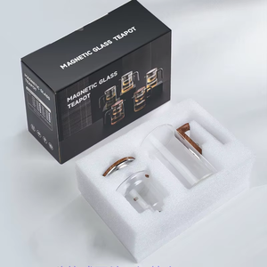 Tasse à thé/<span class=keywords><strong>théière</strong></span> en verre avec filtre à aspiration magnétique, séparation fluide, filtration en un clic, résistante à la chaleur et absorbant les bulles - Product Image 3