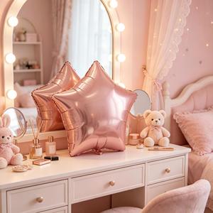 Foil Star Balloon Rose Gold 19 In Party Decoration Star-shaped Balloon design with a reflective rose gold - Product Image 4