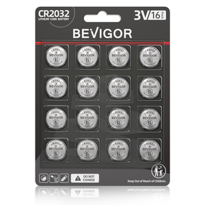 Bevigor CR 2032 16 đếm gói 3V <span class=keywords><strong>lithium</strong></span> đồng xu pin hình trụ <span class=keywords><strong>Lithium</strong></span> Ion pin - Product Image 1