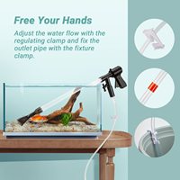 ZMaker – Kit de nettoyage de gravier pour Aquarium, outils d'aspirateur pour Aquarium 3 en 1 changeur d'eau rapide nettoyeur de gravier pour Aquarium