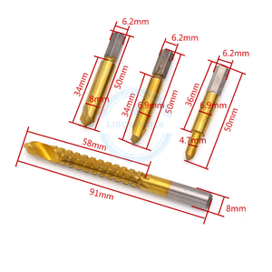 4 Pcs/<span class=keywords><strong>set</strong></span> Extracteur de vis en acier rapide endommagé HSS 4241 Extracteur de boulons avec boîtier dénudé Extracteur de vis 1 #2 #3 # - Product Image 2