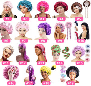 卸売ピンクベルベットエスニックバンダナメンズストレッチヘッドラップ砕波付きドゥーラグ - Product Image 6