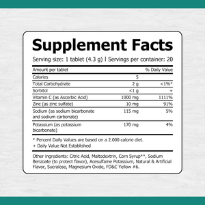 Private Label Vitamin C and Zinc Tablets with Vitamin C Naturally Colored with No Fillers Powerful 1000mg Per Effervescent - Product Image 2