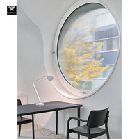 Ventanas Pivotantes Redondas Modernas de Aluminio con Vidrio Acanalado 360 °   Ventanas Circulares de Vidrio Templado con Diseño Giratorio Georgia