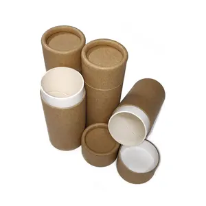 10Ml 20Ml 30Ml 50Ml 100Ml Envase cosmético Cartón Kraft reciclado Tubo de papel blanco marrón negro para botella