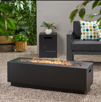 Table d'extérieur en acier Corten Rusty Fire Pit Décoratif Noir 18 "H X 36" W Acier Propane Gas Fire Pit Table