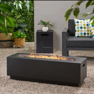 Corten Steel Rusty <strong>Fire</strong> Pit Decorative Black 18" H X 36" W Steel <strong>Outdoor</strong> Propane Gas <strong>Fire</strong> Pit <strong>Table</strong> - Product Image 6