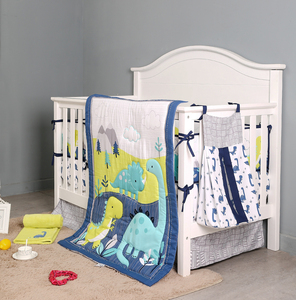 Juego <span class=keywords><strong>de</strong></span> ropa <span class=keywords><strong>de</strong></span> cama <span class=keywords><strong>de</strong></span> poliéster para niños y niñas, juego <span class=keywords><strong>de</strong></span> edredón para <span class=keywords><strong>cuna</strong></span> <span class=keywords><strong>de</strong></span> dinosaurios, color naranja, 4 piezas - Product Image 2
