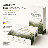 Boîte pliante de luxe en carton SBS blanc 18pt pour coffret de dégustation de thé premium, boîte intérieure, impression offset professionnelle