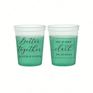 Vasos Personalizados para Bodas con Cambio de Color, Vasos Reutilizables de Plástico de 16 oz con Logotipo - Product Image 1