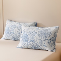 Parure de lit trois pièces en polyester, style chinois, broderie florale tissée, coton lavable, drap-housse extra profond, taille double, personnalisable