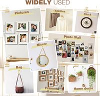 Kit de 133 crochets de suspension pour cadres photo avec niveau et clous pour fixation murale d'œuvres d'art et décorations