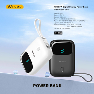 พาวเวอร์แบงค์ OEM รุ่นยอดนิยม ความจุ 10000mAh พร้อมสายชาร์จ C และ LTN ในตัว, ชาร์จเร็ว 22.5W, หน้าจอ LED, เครื่องชาร์จโทรศัพท์แบบพกพา - Product Image 2